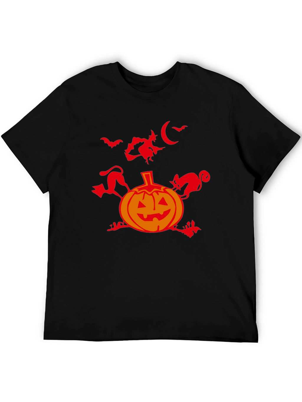Halloween Pumpkin Graphic Tee - Black