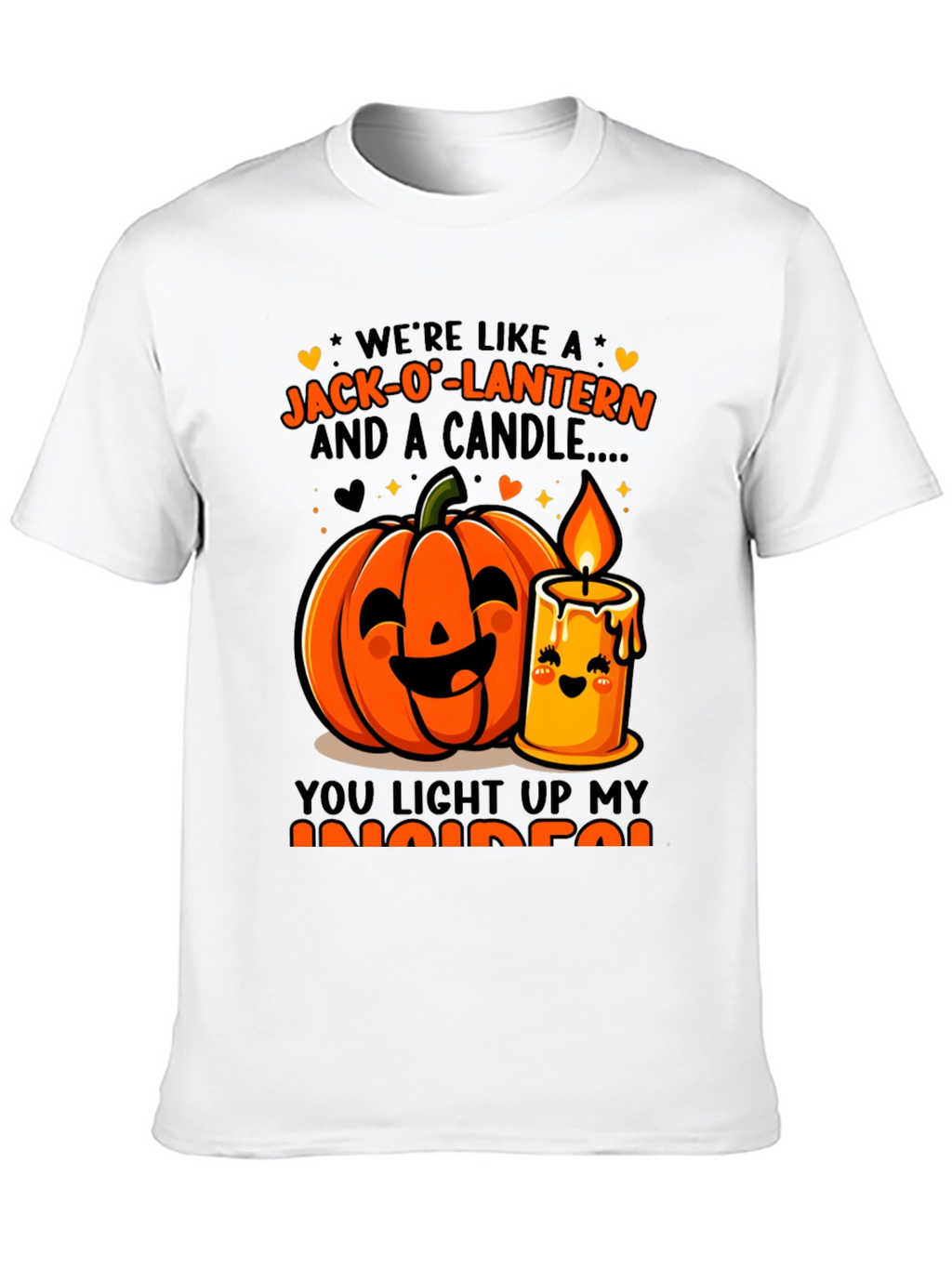 Jack-O-Lantern & Candle Halloween Graphic T-Shirt