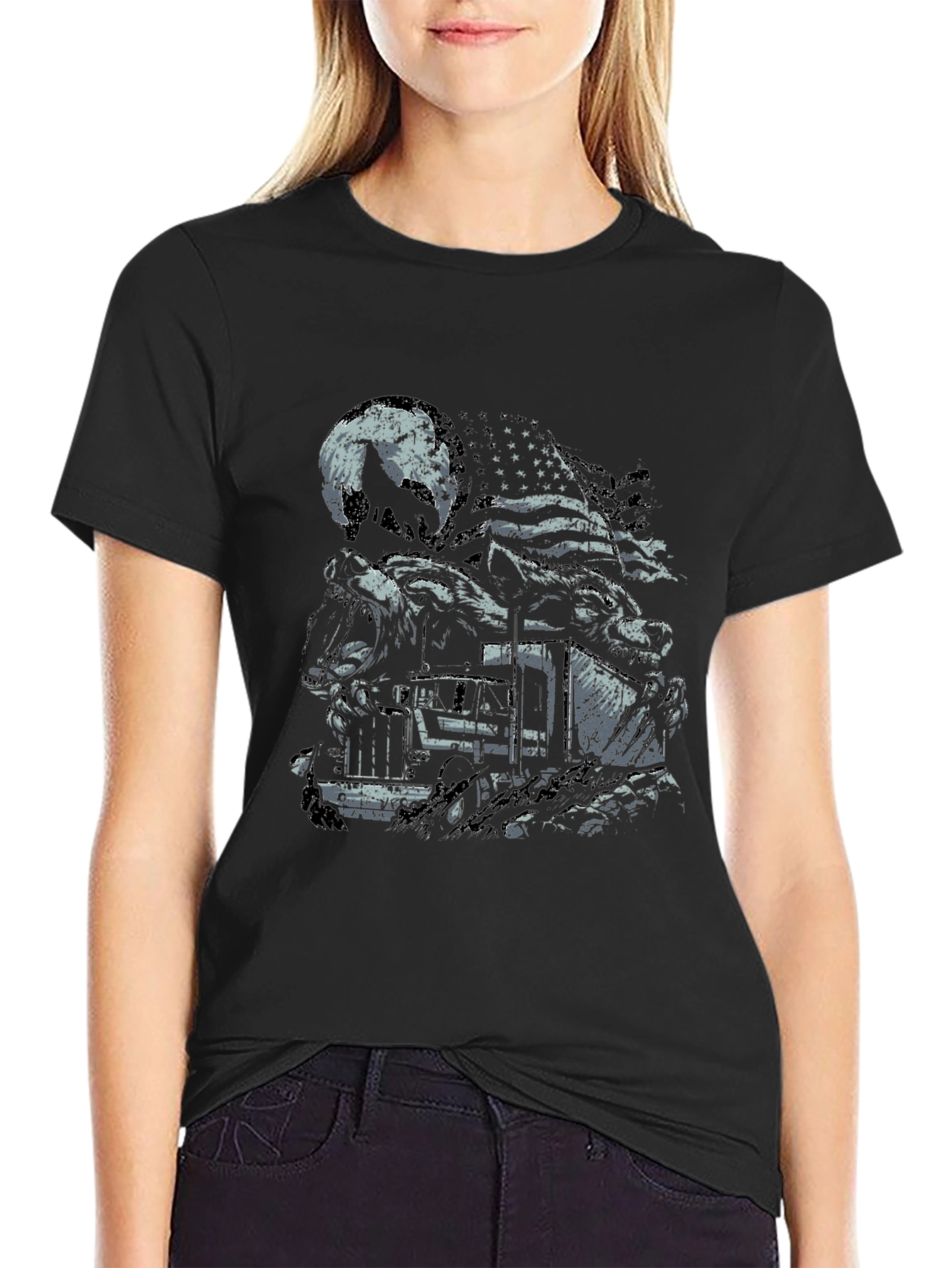 American Wolf Train Graphic Tee