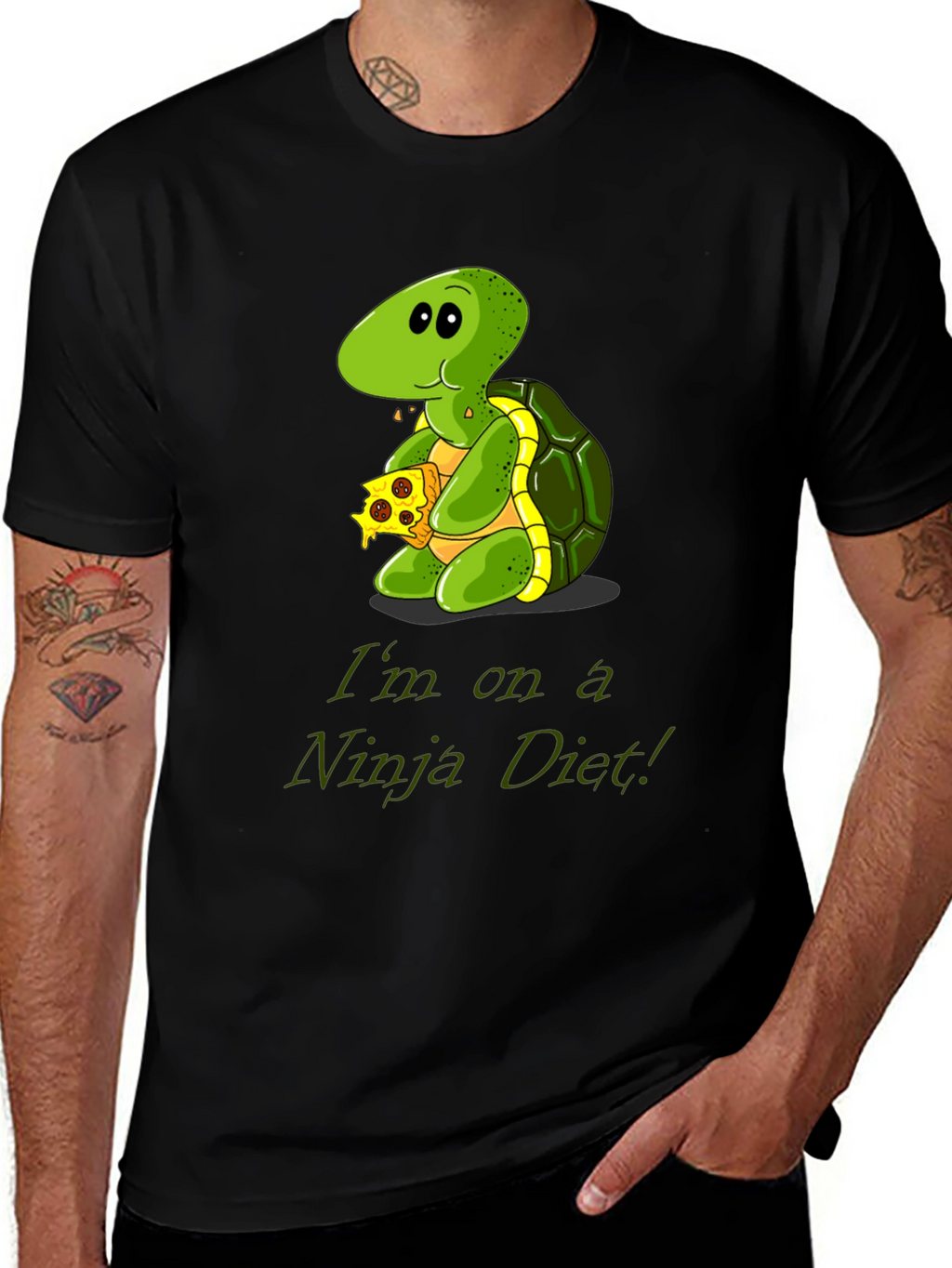 Ninja Diet Turtle T-Shirt - Funny Cartoon Tee