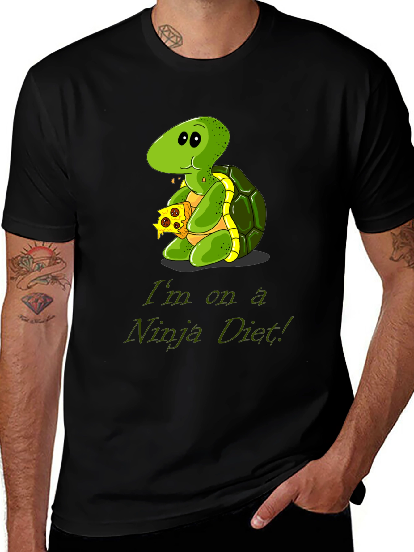 Ninja Diet Turtle T-Shirt - Funny Cartoon Tee