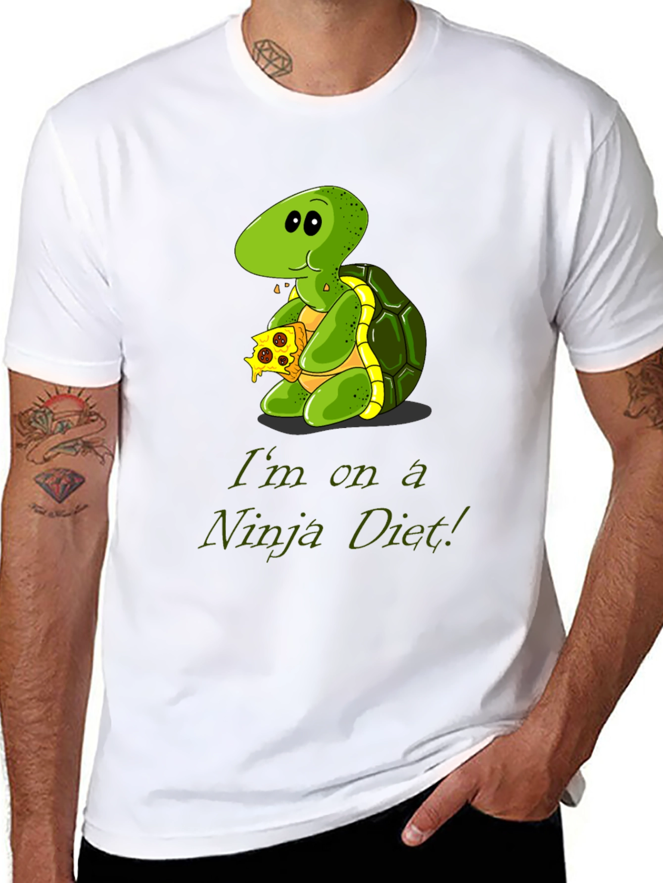 Ninja Diet Turtle T-Shirt - Funny Cartoon Tee