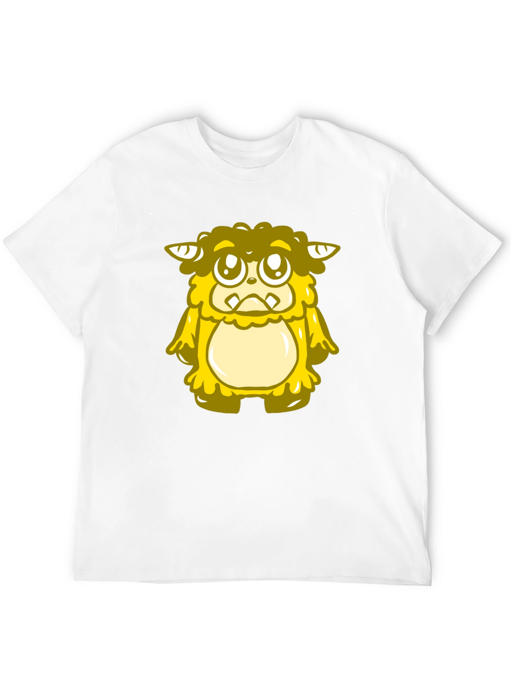Cute Yellow Monster Graphic T-Shirt - Black