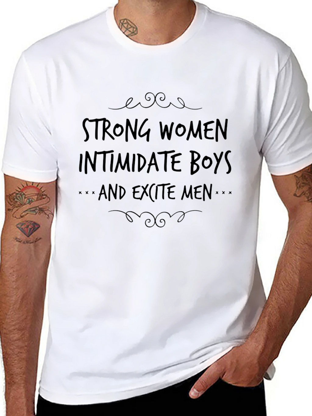 Strong Women Slogan Graphic Tee - Black