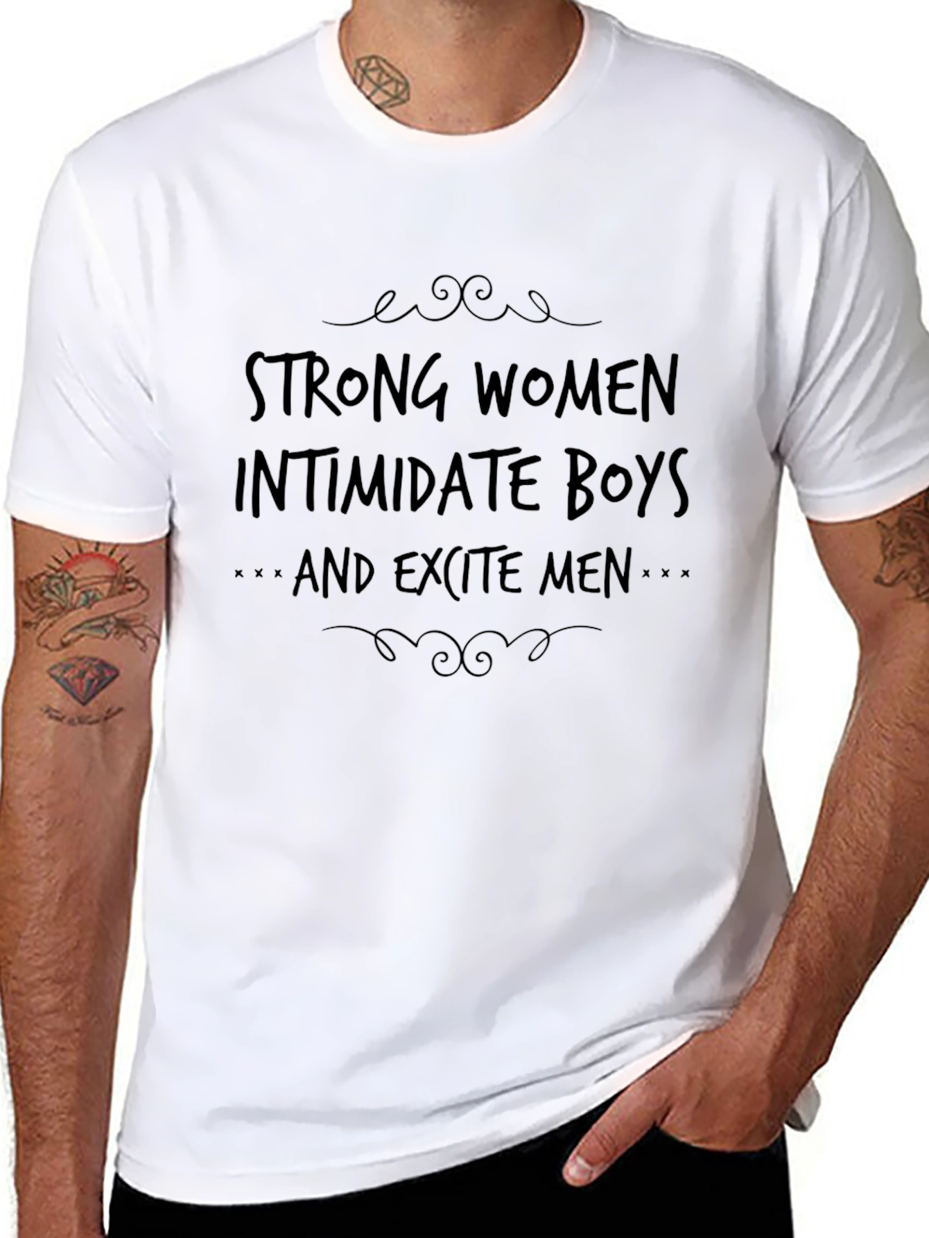 Strong Women Slogan Graphic Tee - Black