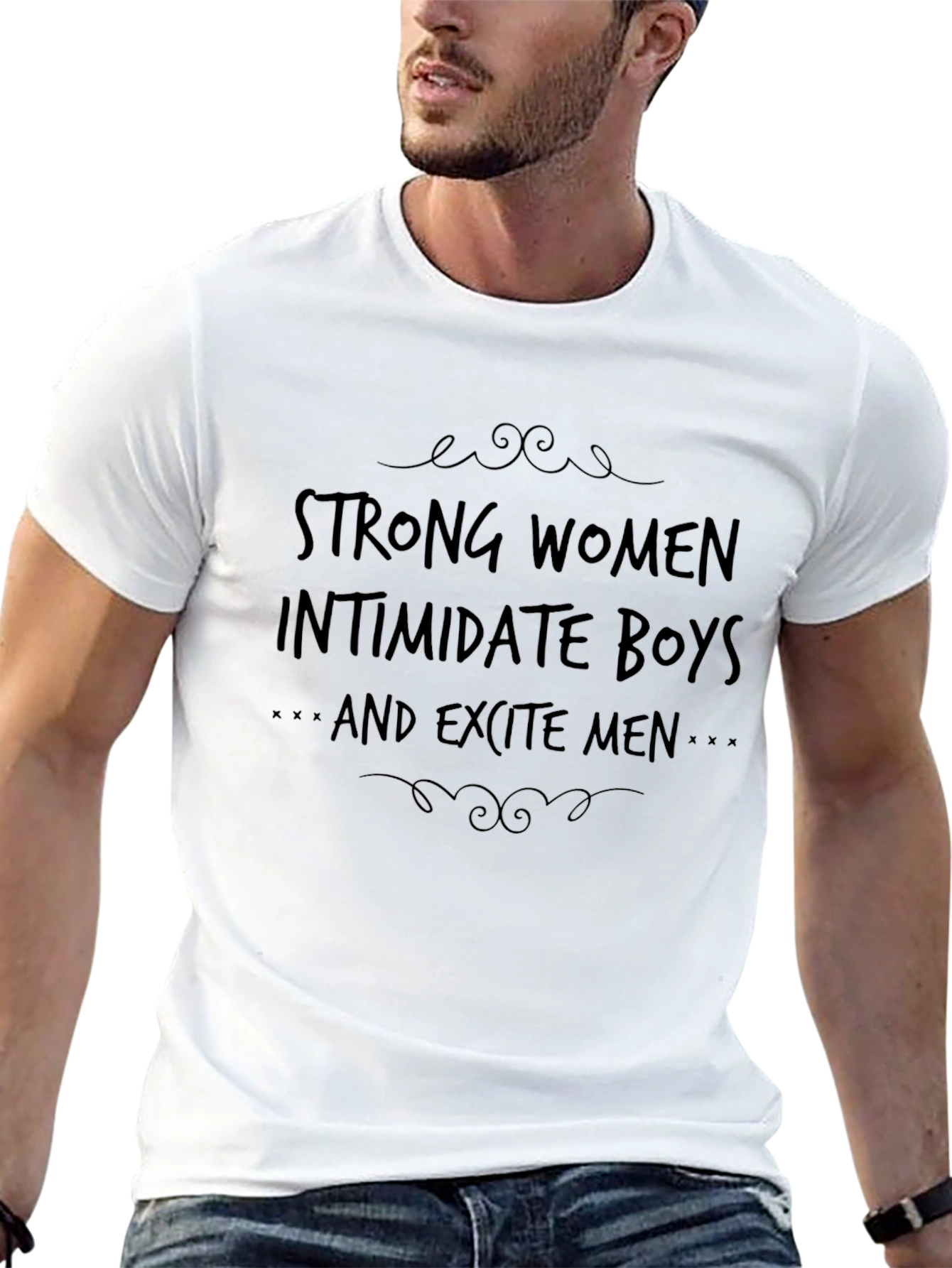 Strong Women Slogan Graphic Tee - Black