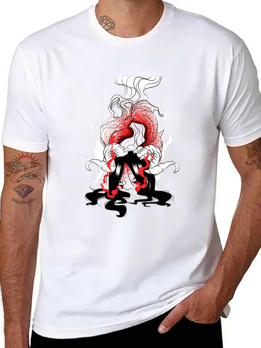Graphic Print Black T-Shirt - Edgy Style