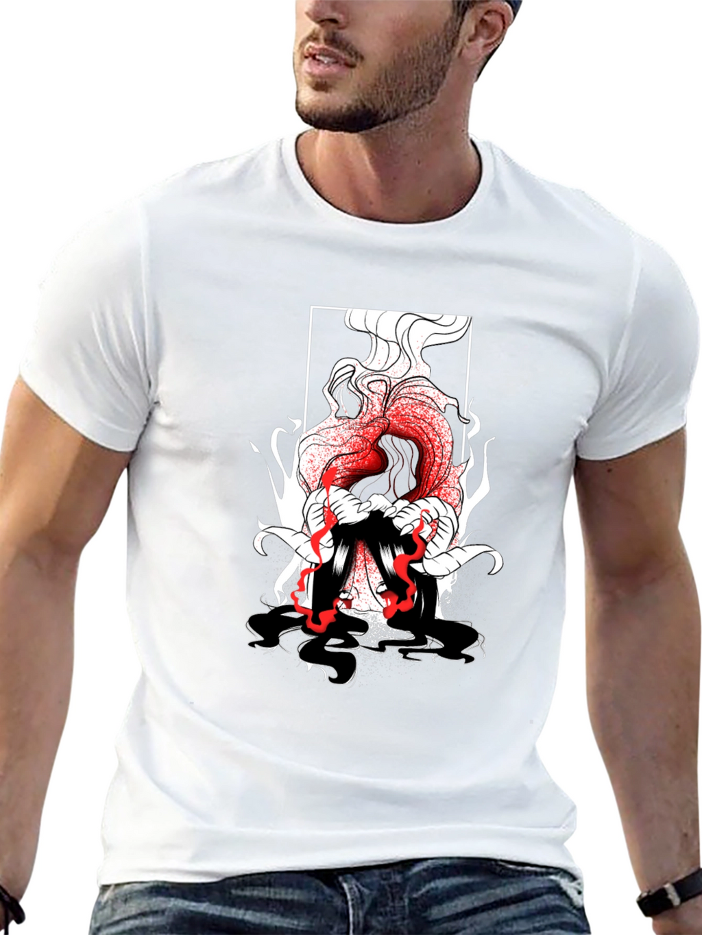 Graphic Print Black T-Shirt - Edgy Style