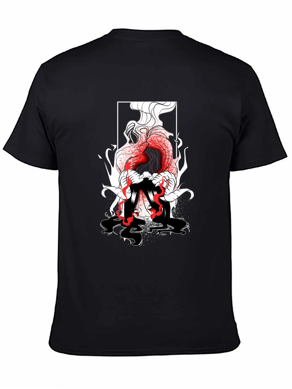 Graphic Print Black T-Shirt - Edgy Style