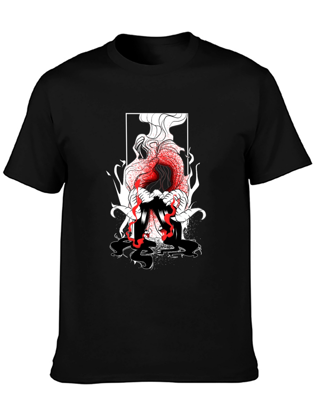 Graphic Print Black T-Shirt - Edgy Style