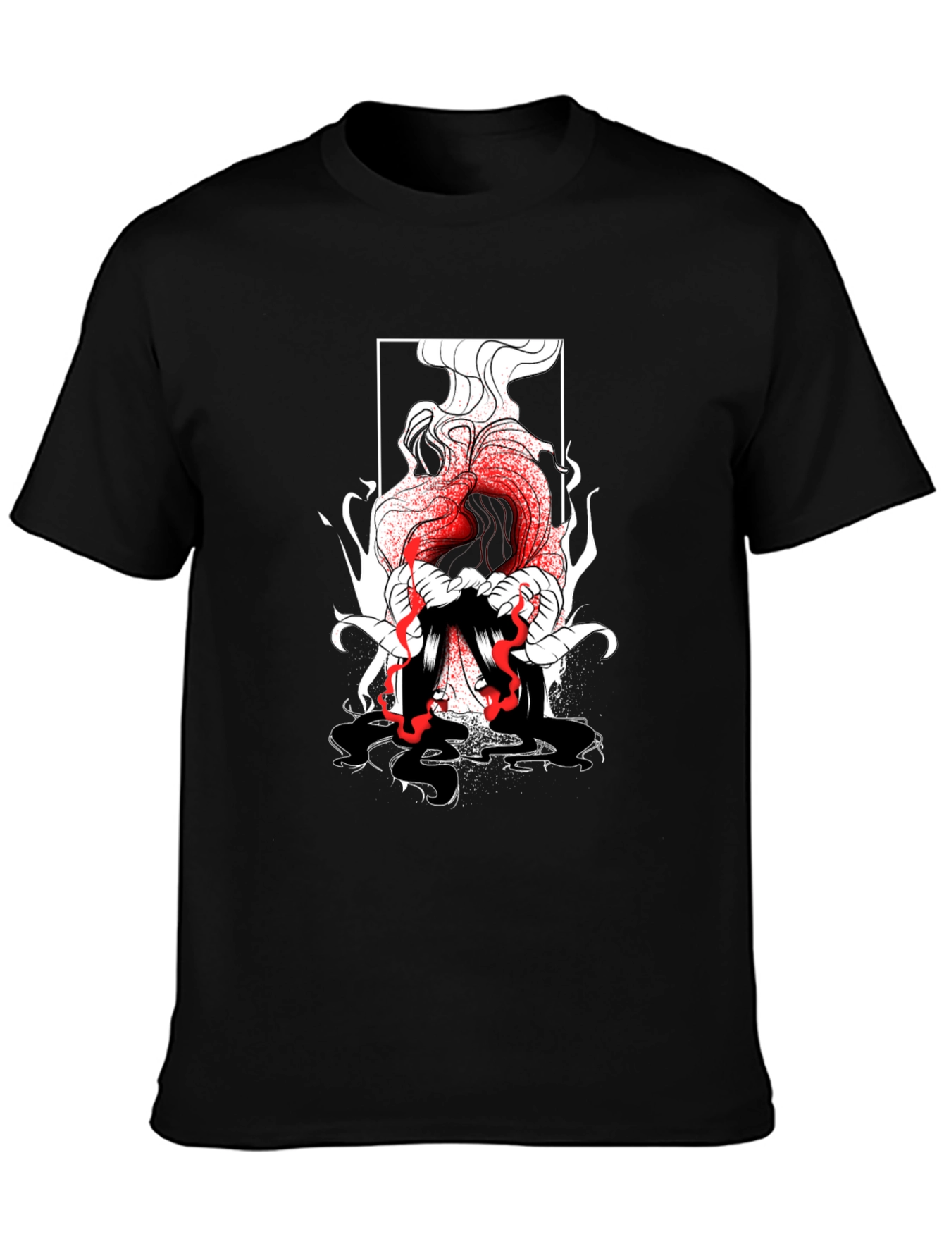 Graphic Print Black T-Shirt - Edgy Style