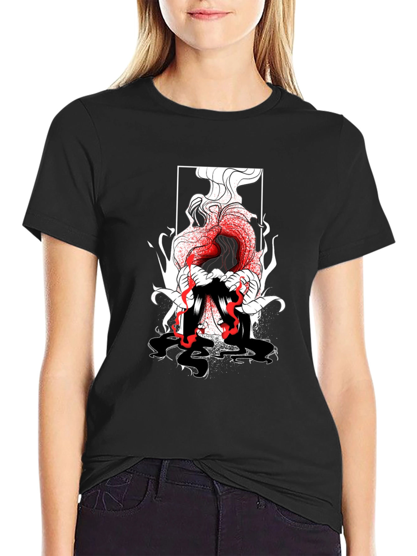 Graphic Print Black T-Shirt - Edgy Style