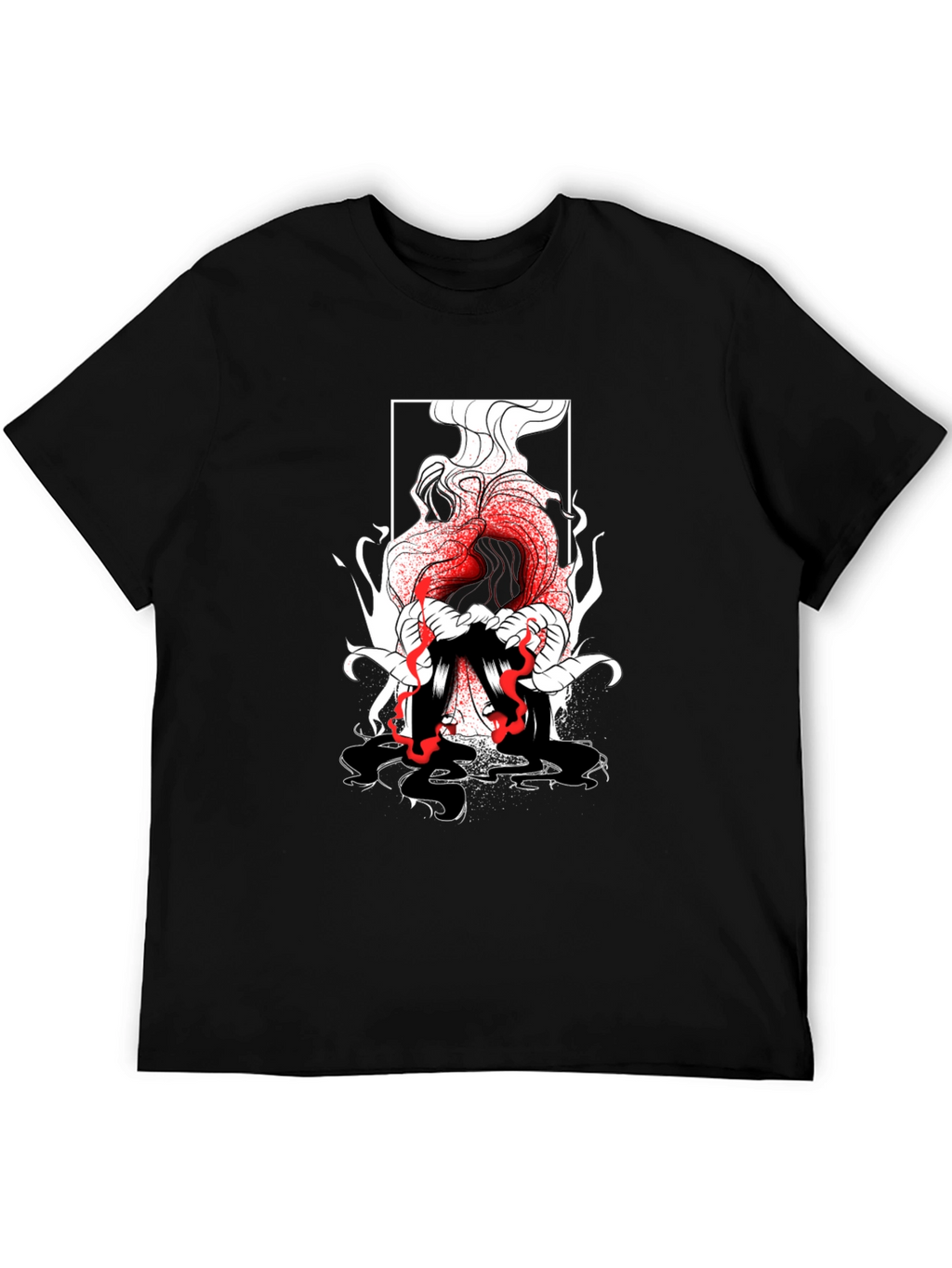 Graphic Print Black T-Shirt - Edgy Style