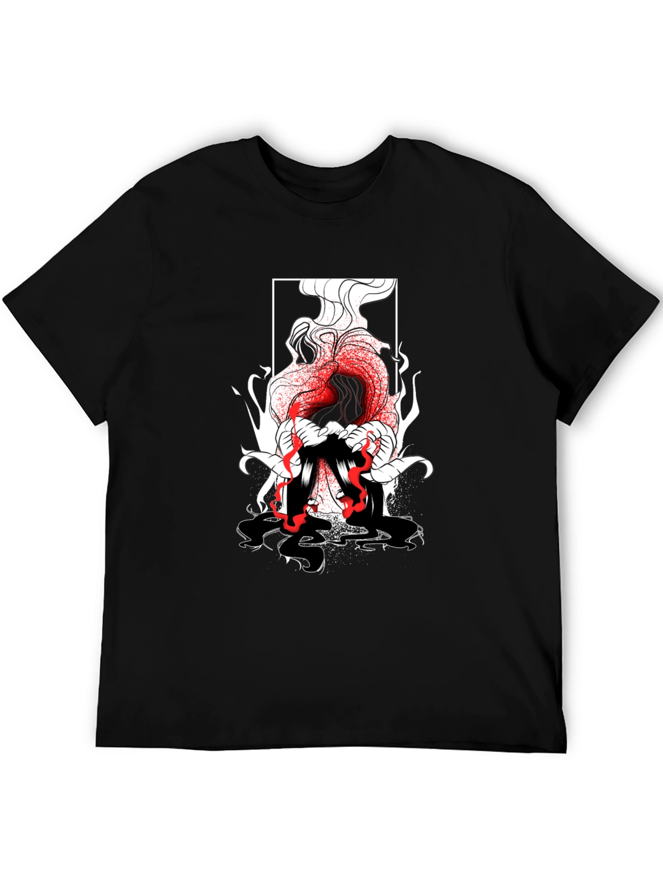 Graphic Print Black T-Shirt - Edgy Style