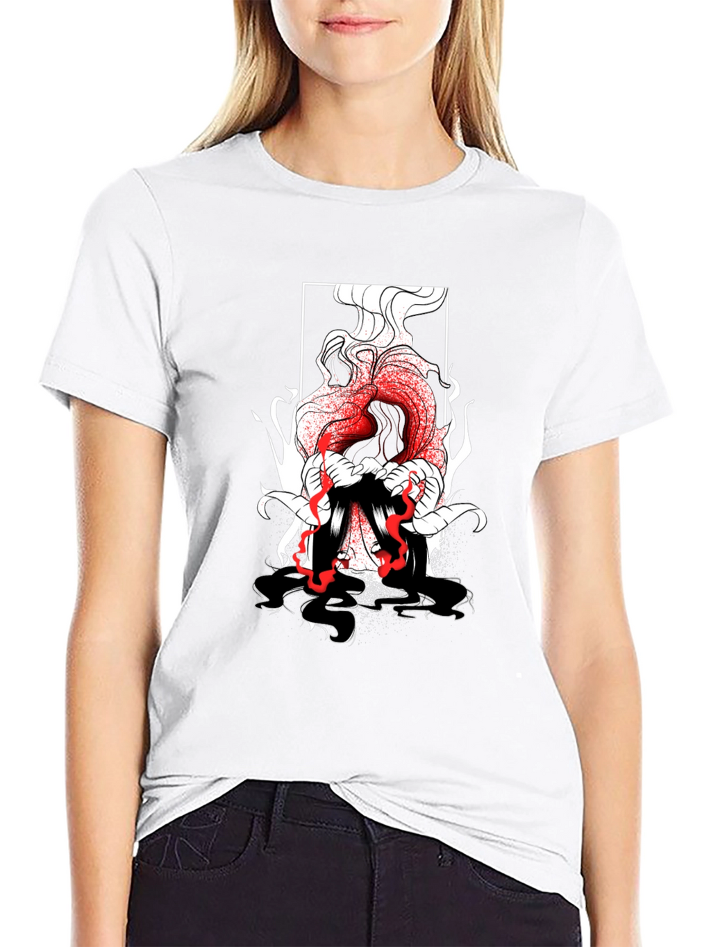 Graphic Print Black T-Shirt - Edgy Style