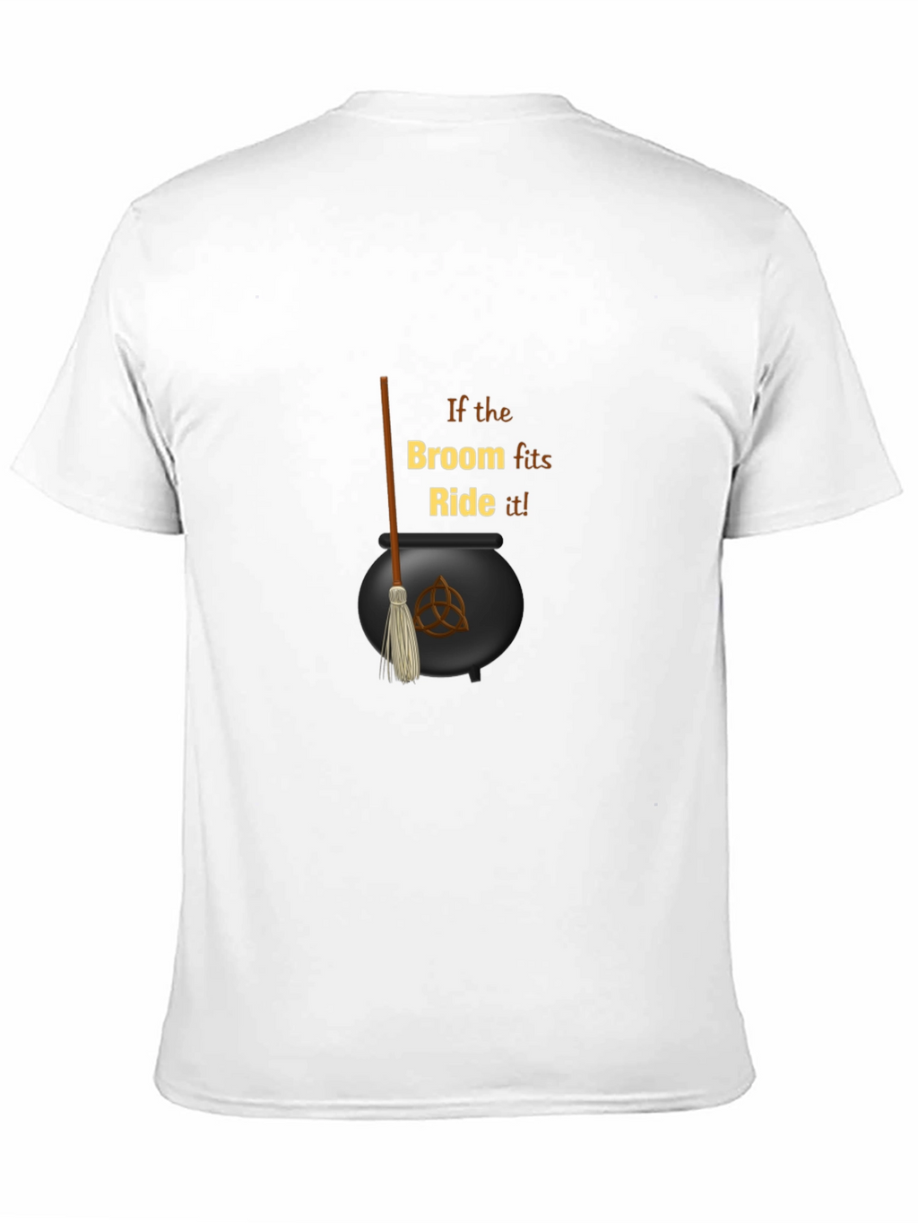Witch Broom Cauldron Black T-Shirt