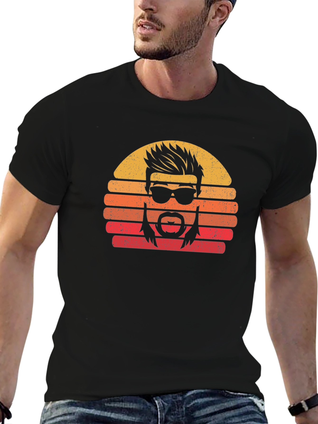 Retro Mullet Sunset Graphic Tee - Classic Cool