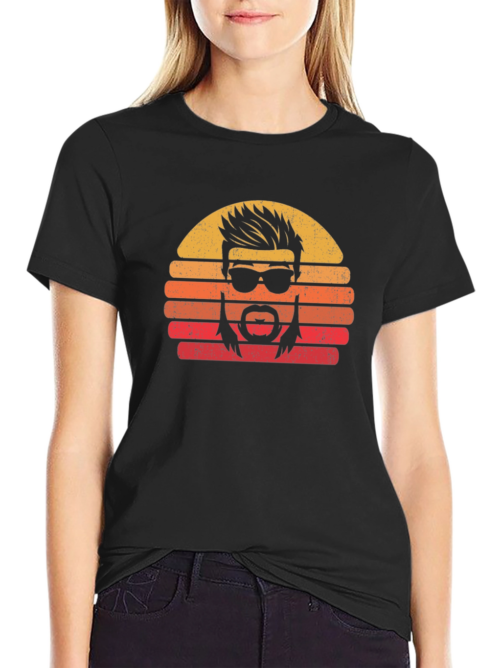 Retro Mullet Sunset Graphic Tee - Classic Cool