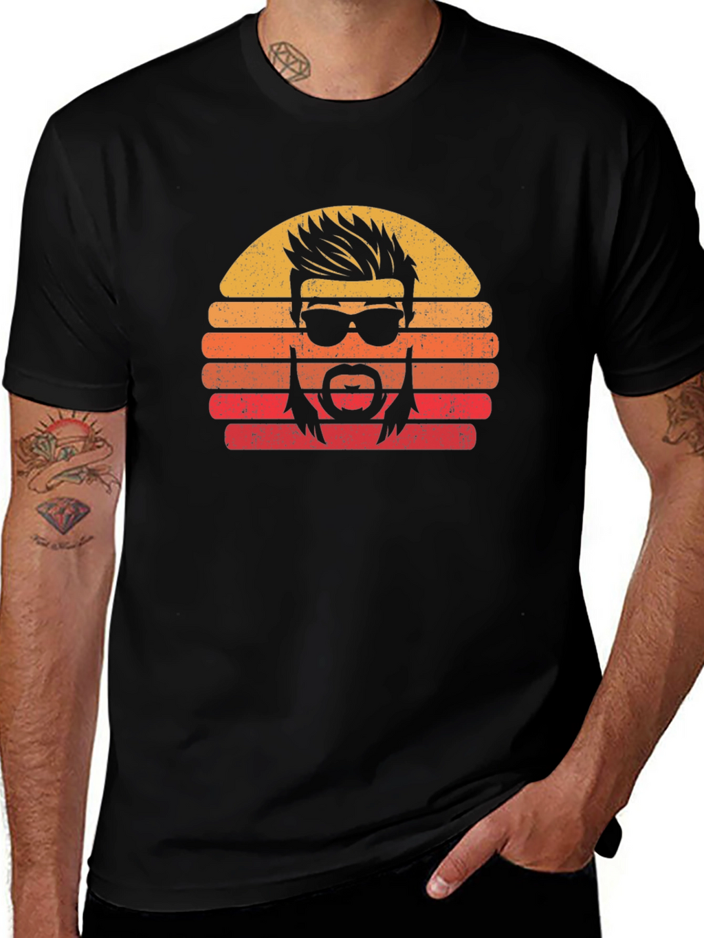 Retro Mullet Sunset Graphic Tee - Classic Cool