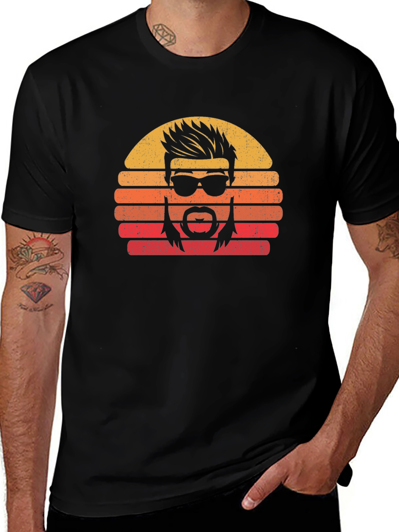 Retro Mullet Sunset Graphic Tee - Classic Cool