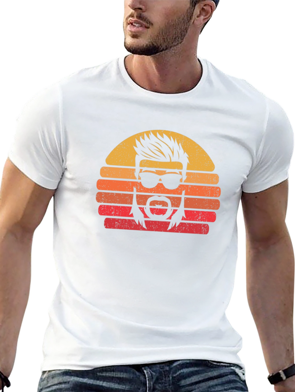 Retro Mullet Sunset Graphic Tee - Classic Cool
