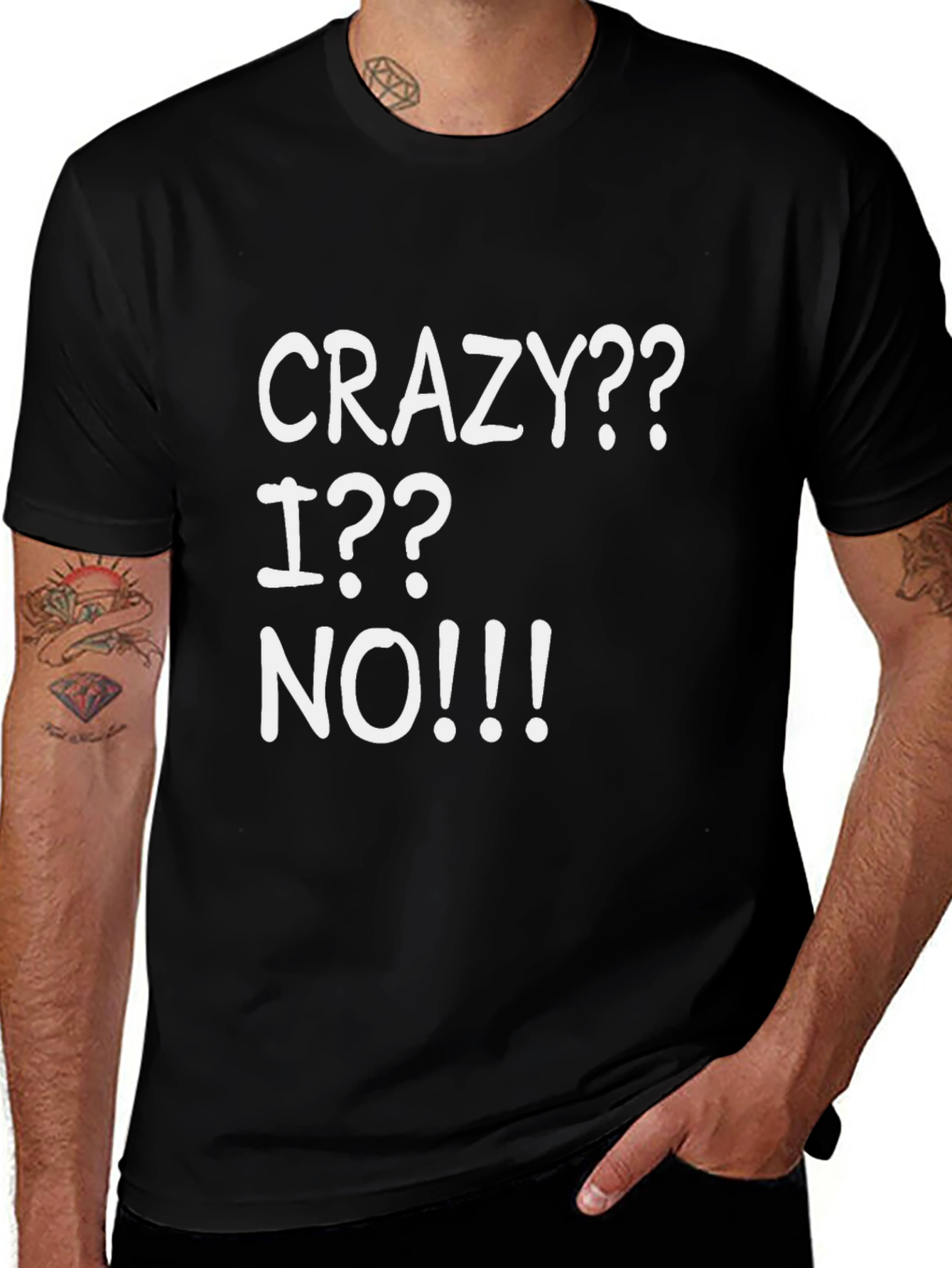 Crazy? I? No!!! Graphic T-Shirt - Black