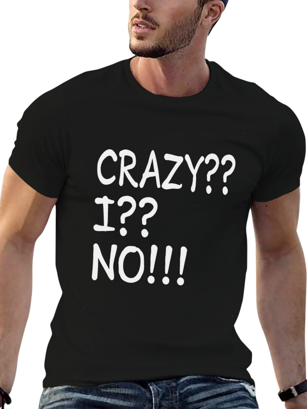 Crazy? I? No!!! Graphic T-Shirt - Black