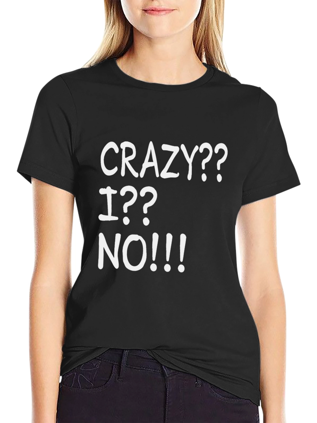 Crazy? I? No!!! Graphic T-Shirt - Black