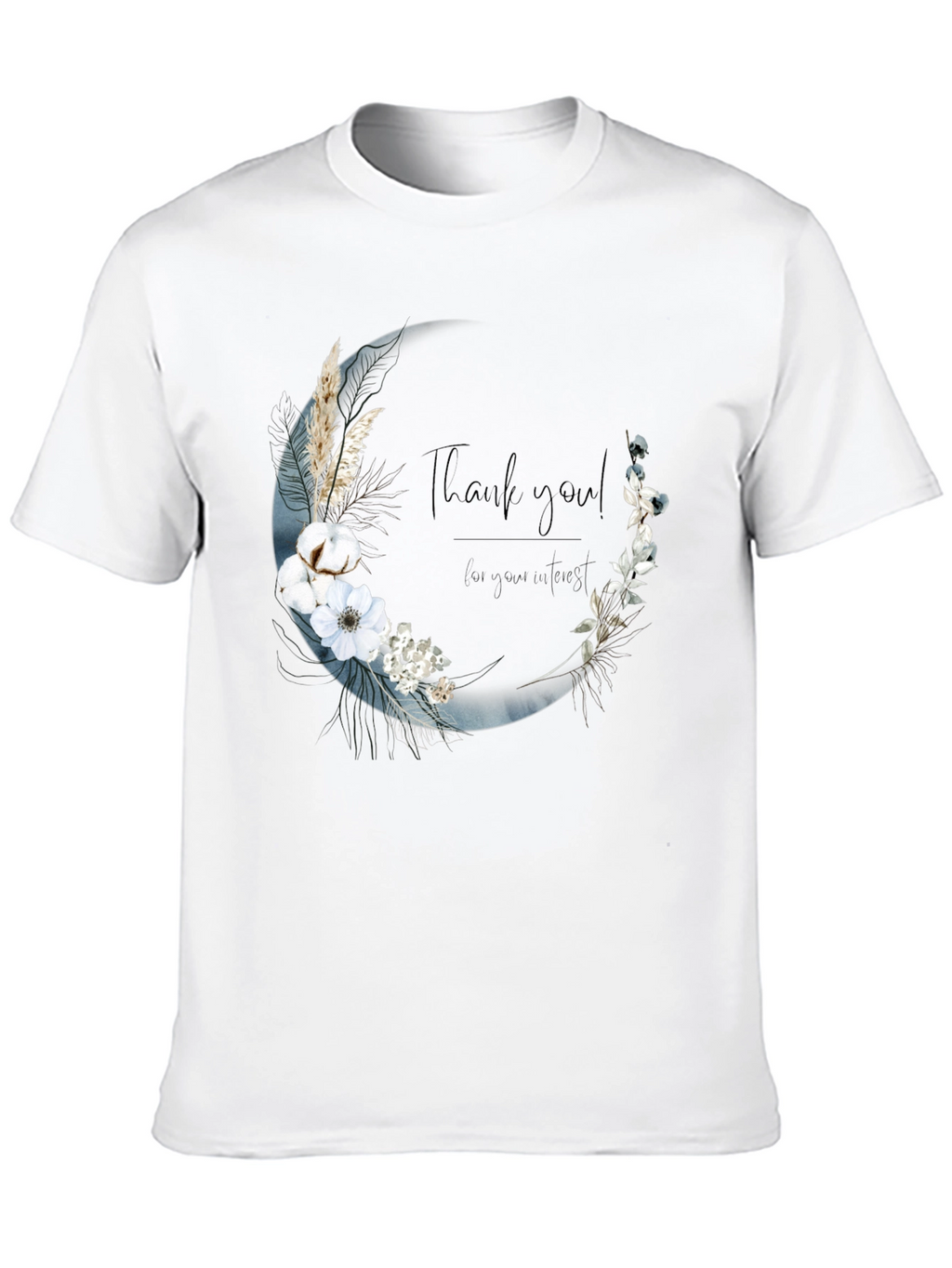 Floral Crescent Moon Graphic Tee