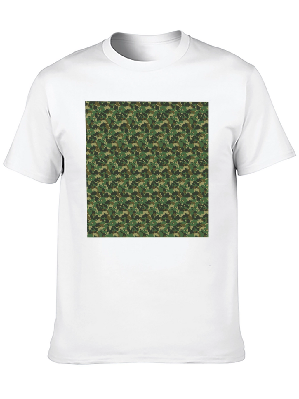 Camo Patterned Print Black T-Shirt