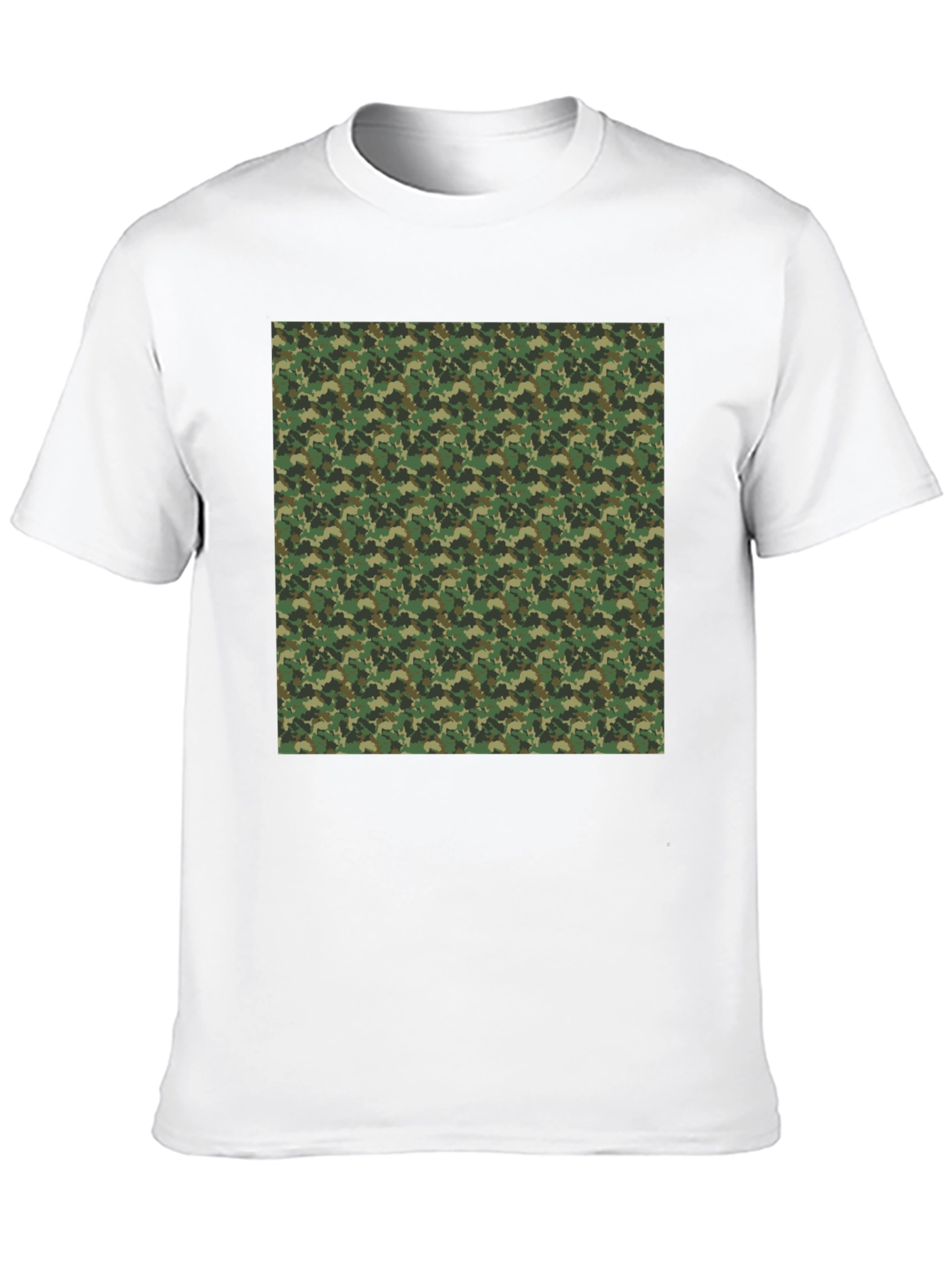 Camo Patterned Print Black T-Shirt