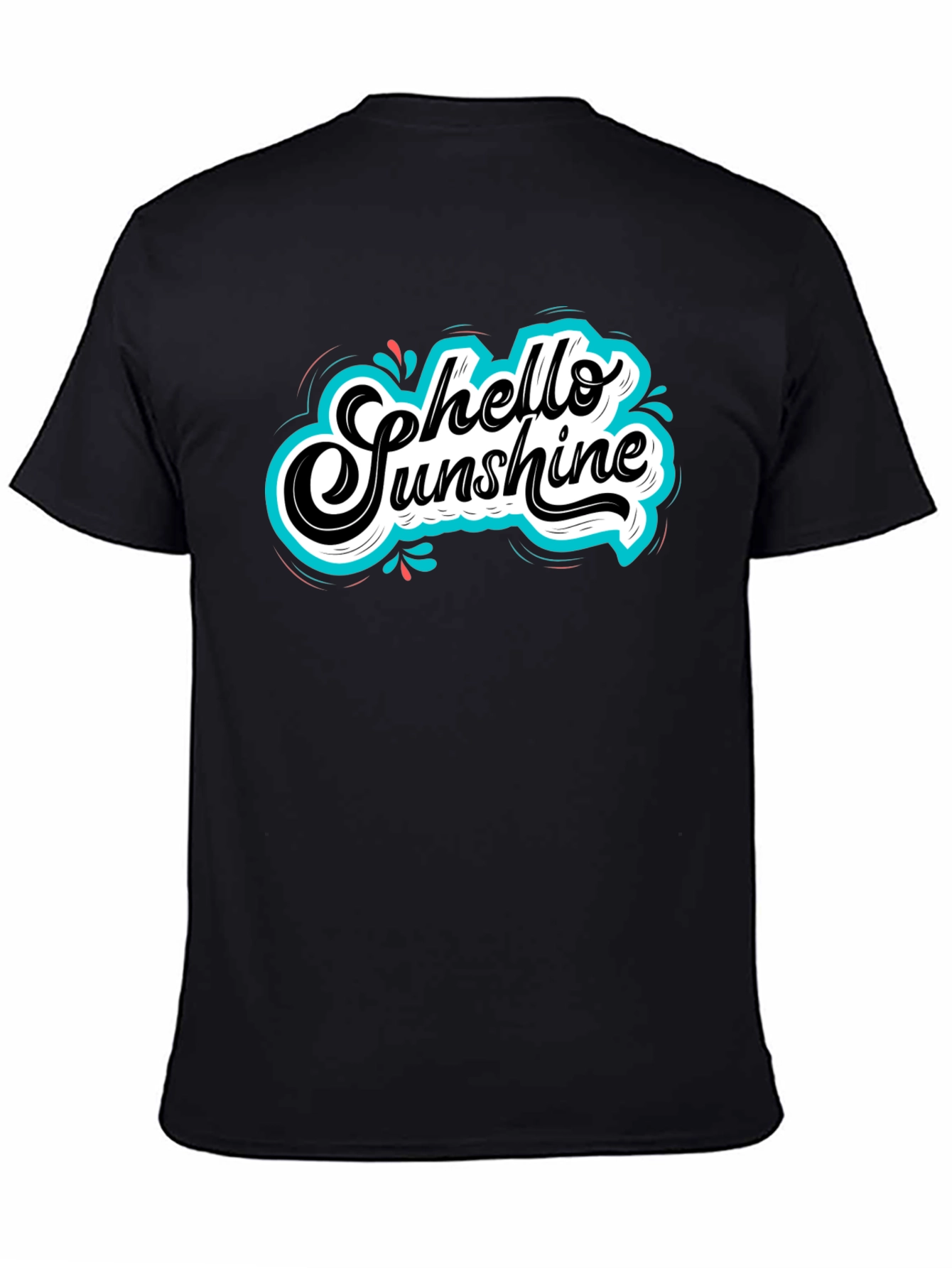 Hello Sunshine Graphic Tee - Black Cotton T-Shirt