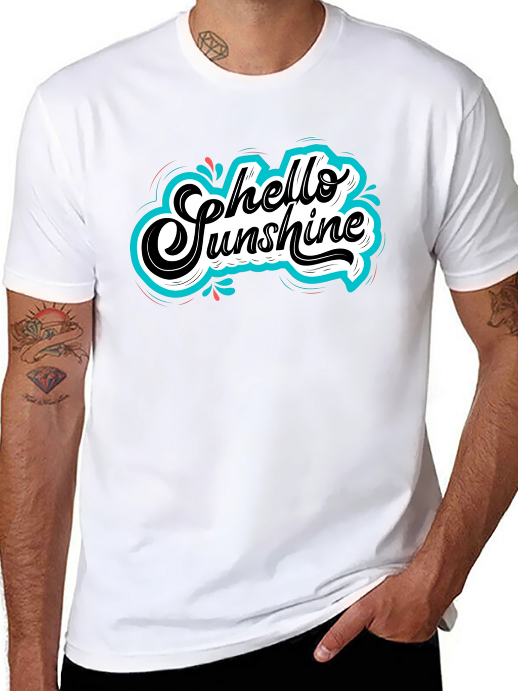 Hello Sunshine Graphic Tee - Black Cotton T-Shirt