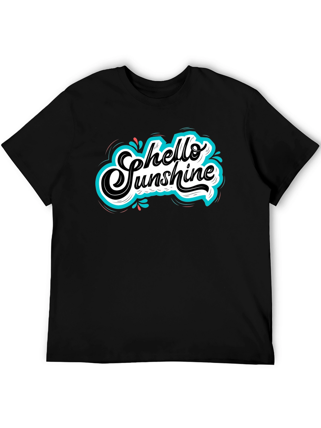 Hello Sunshine Graphic Tee - Black Cotton T-Shirt
