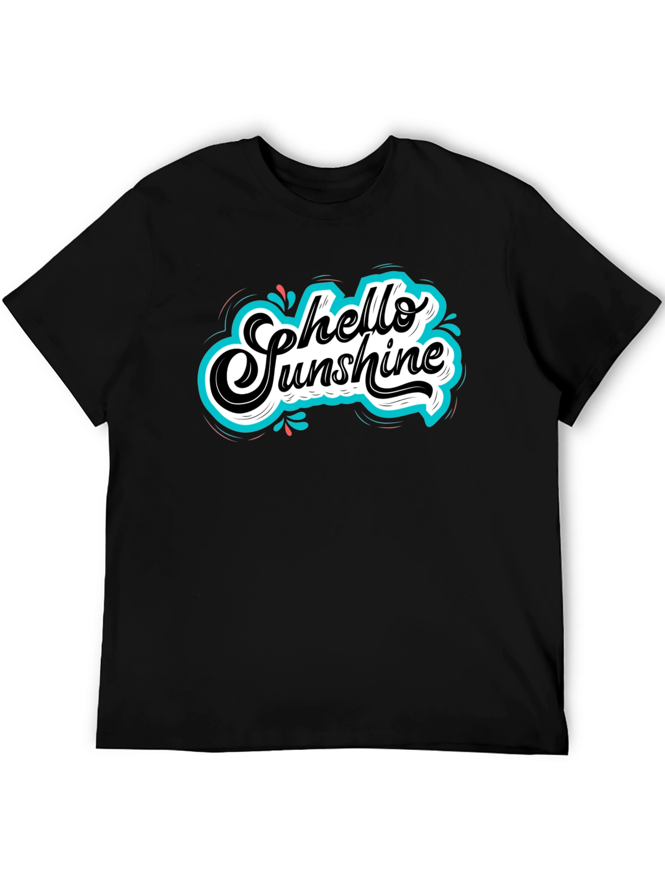 Hello Sunshine Graphic Tee - Black Cotton T-Shirt