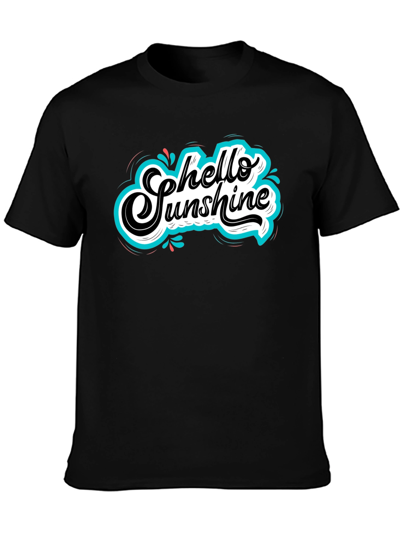 Hello Sunshine Graphic Tee - Black Cotton T-Shirt