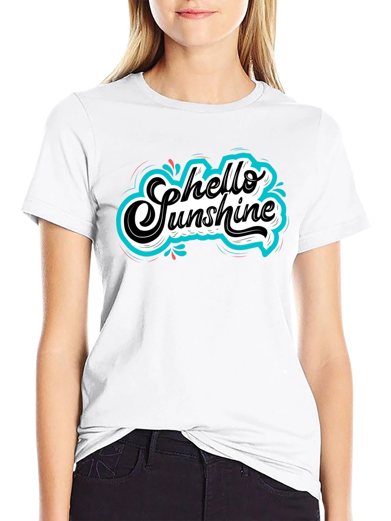 Hello Sunshine Graphic Tee - Black Cotton T-Shirt