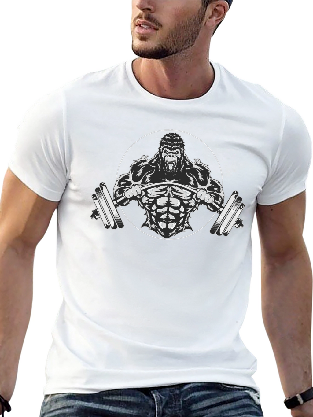 Gorilla Barbell Black T-Shirt - Gym Beast Mode