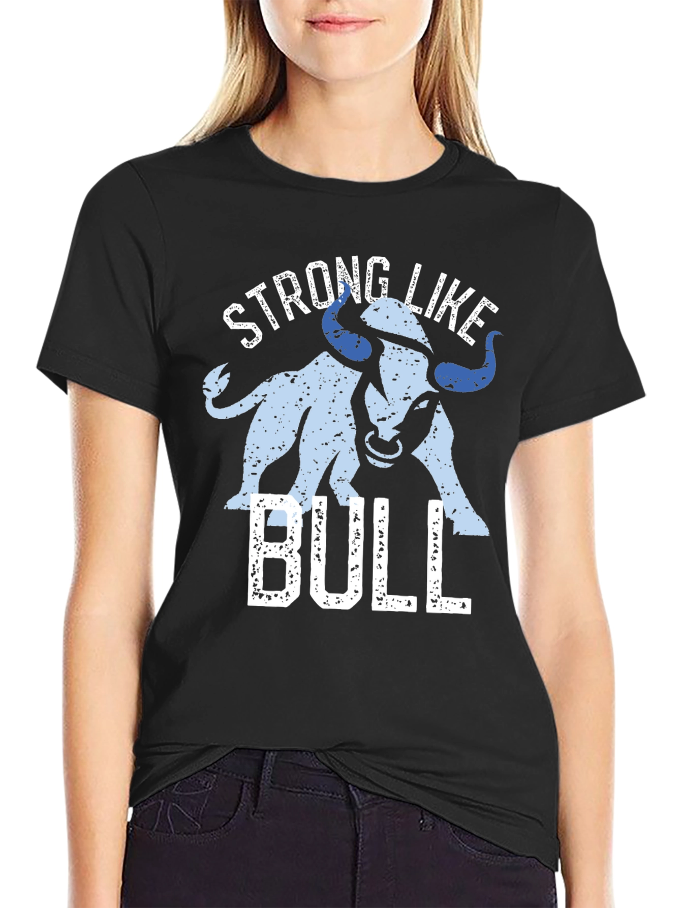 Strong Like Bull Graphic T-Shirt - Black