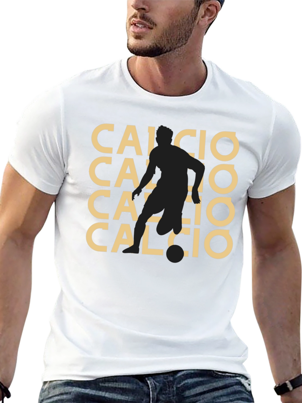 Calcio Graphic Tee - Black Soccer Fan T-Shirt