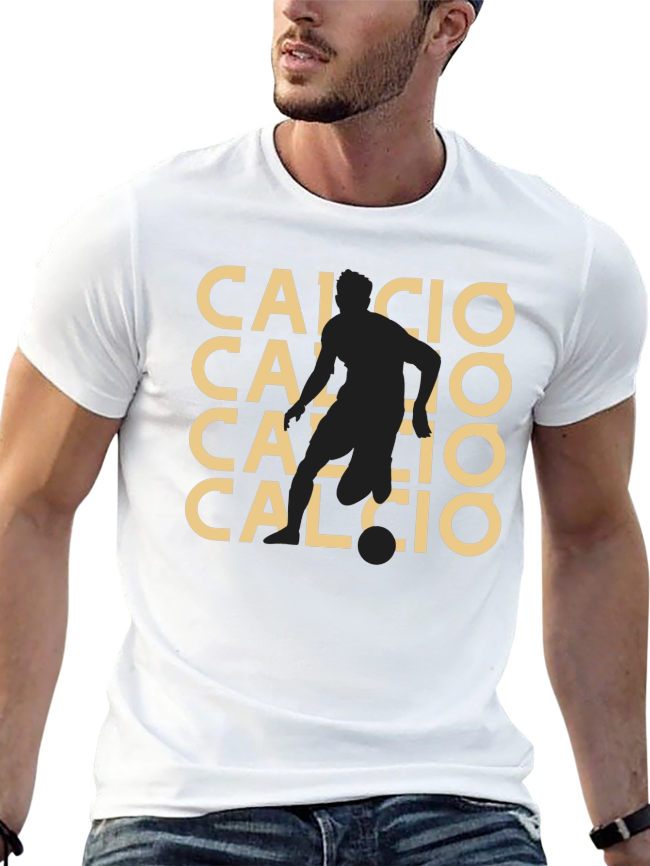 Calcio Graphic Tee - Black Soccer Fan T-Shirt
