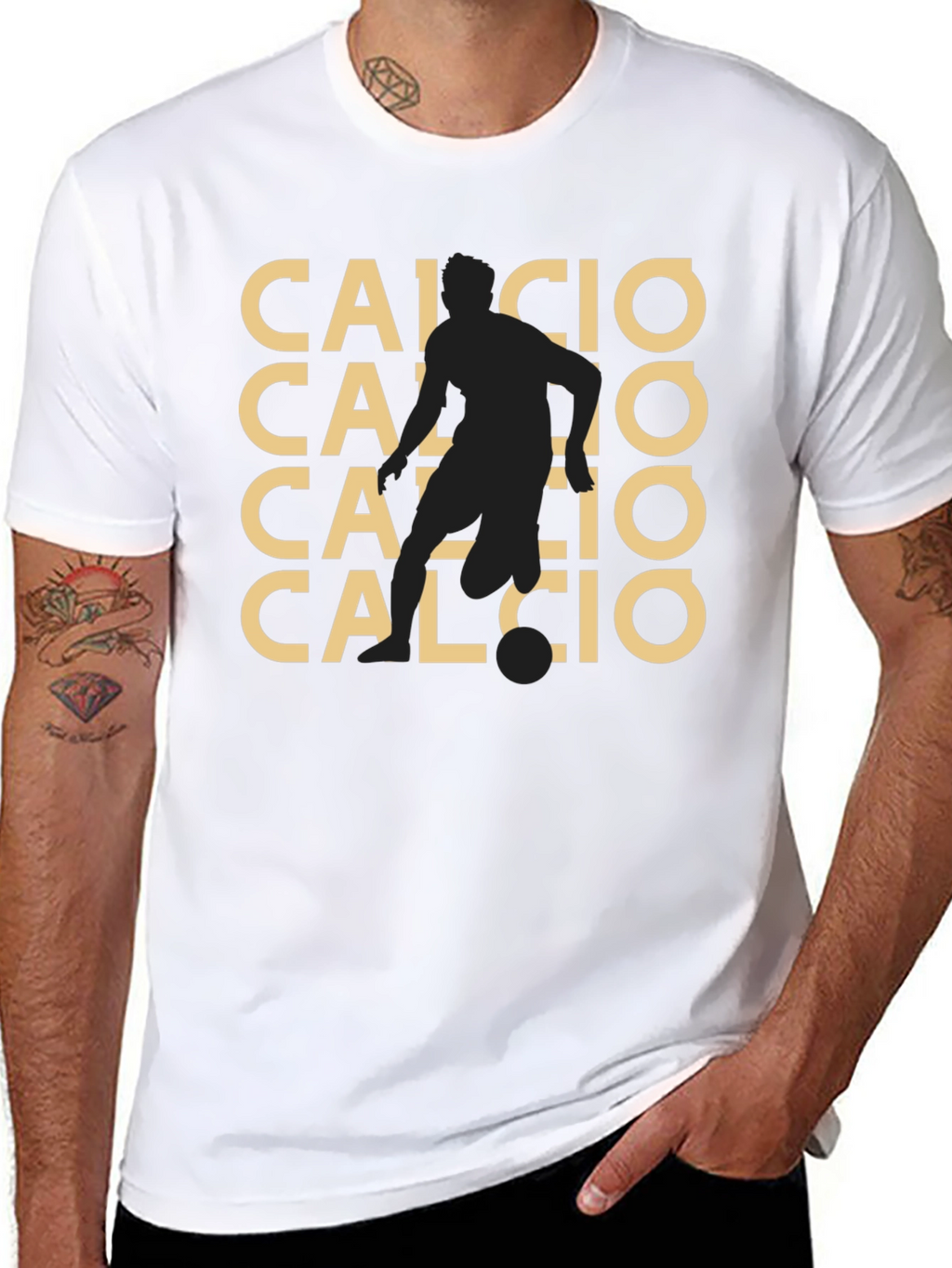 Calcio Graphic Tee - Black Soccer Fan T-Shirt