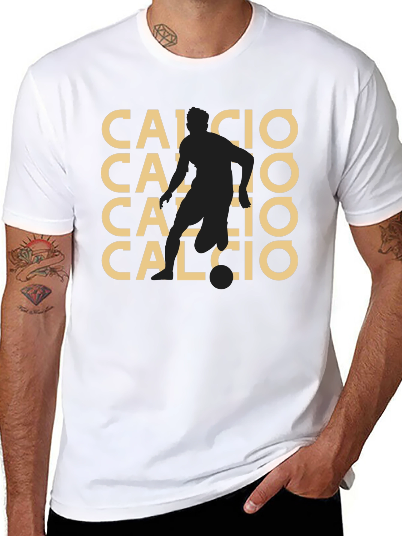 Calcio Graphic Tee - Black Soccer Fan T-Shirt