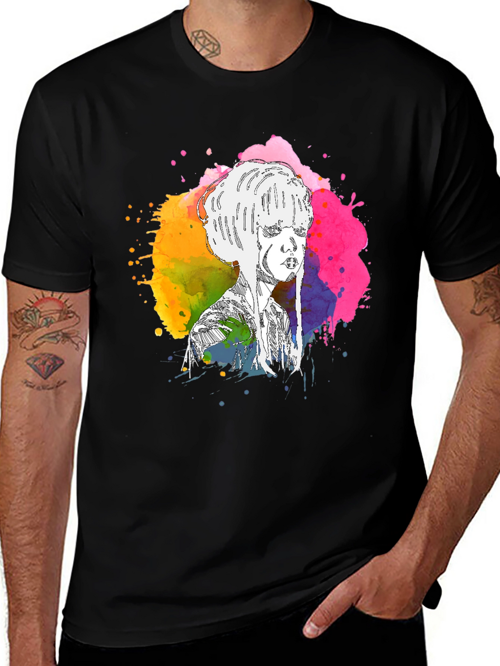 Abstract Watercolor Woman Tee