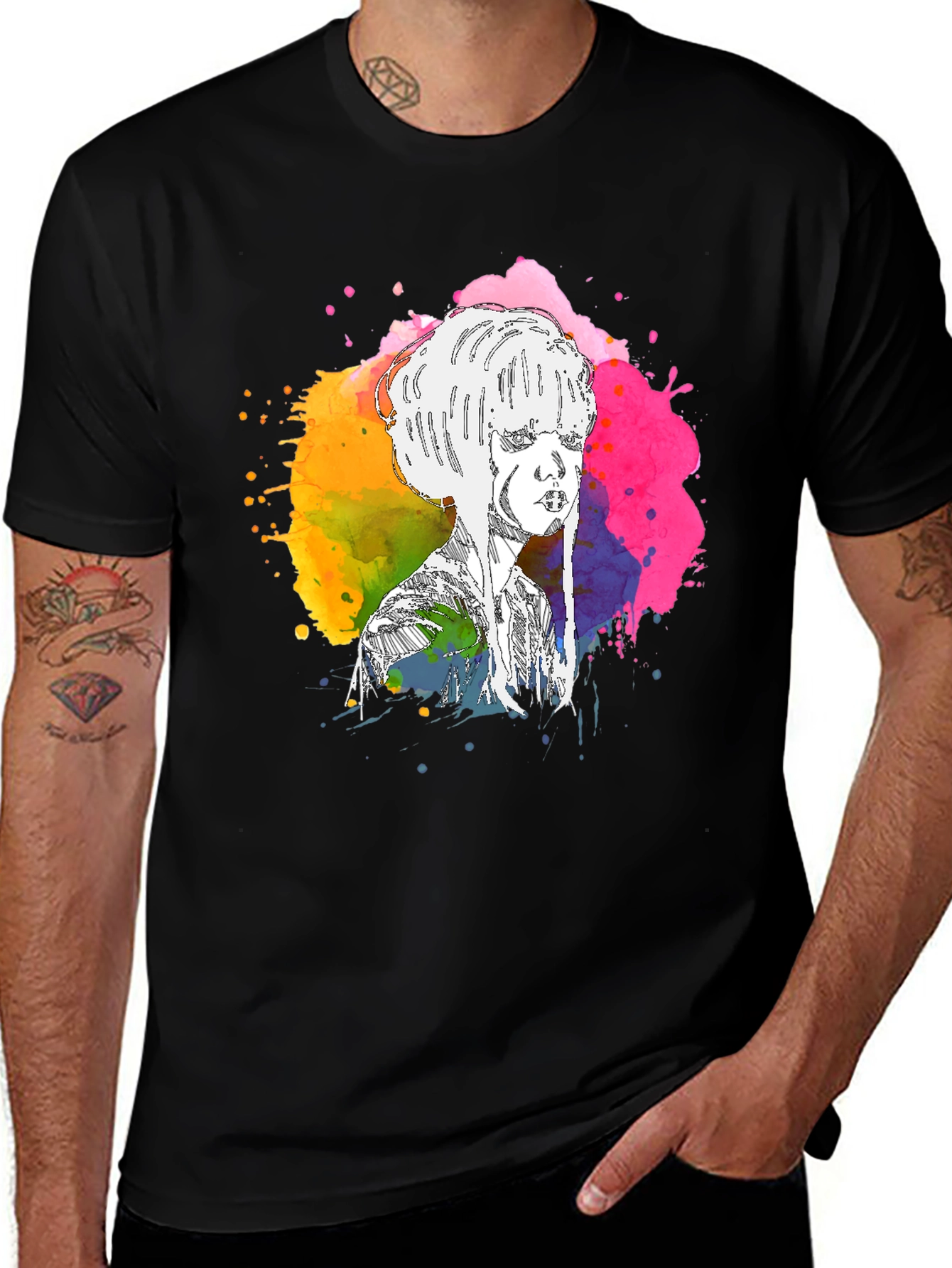 Abstract Watercolor Woman Tee