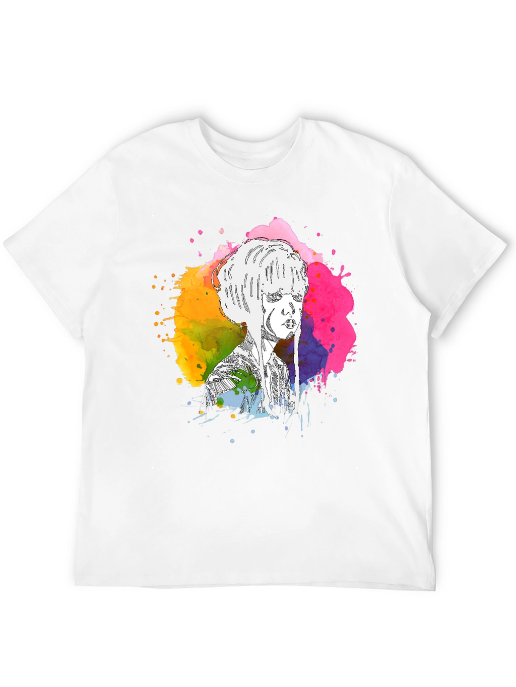 Abstract Watercolor Woman Tee