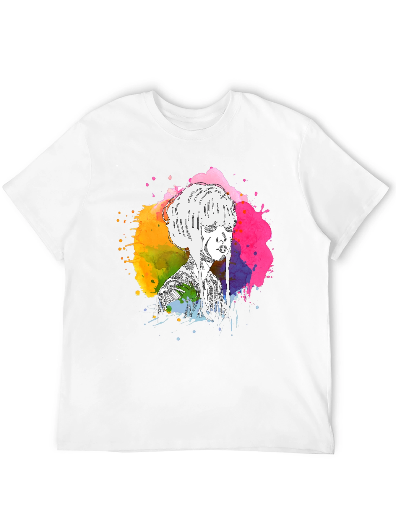Abstract Watercolor Woman Tee