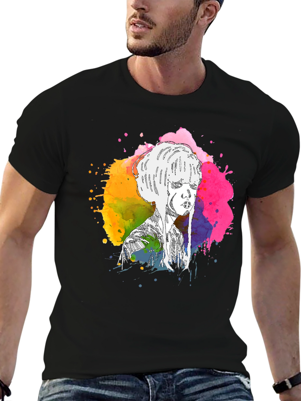 Abstract Watercolor Woman Tee