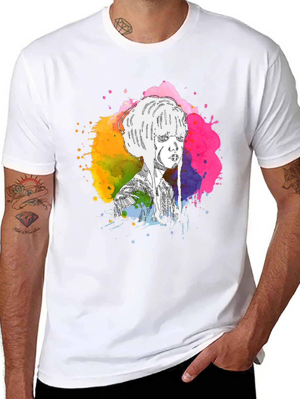 Abstract Watercolor Woman Tee