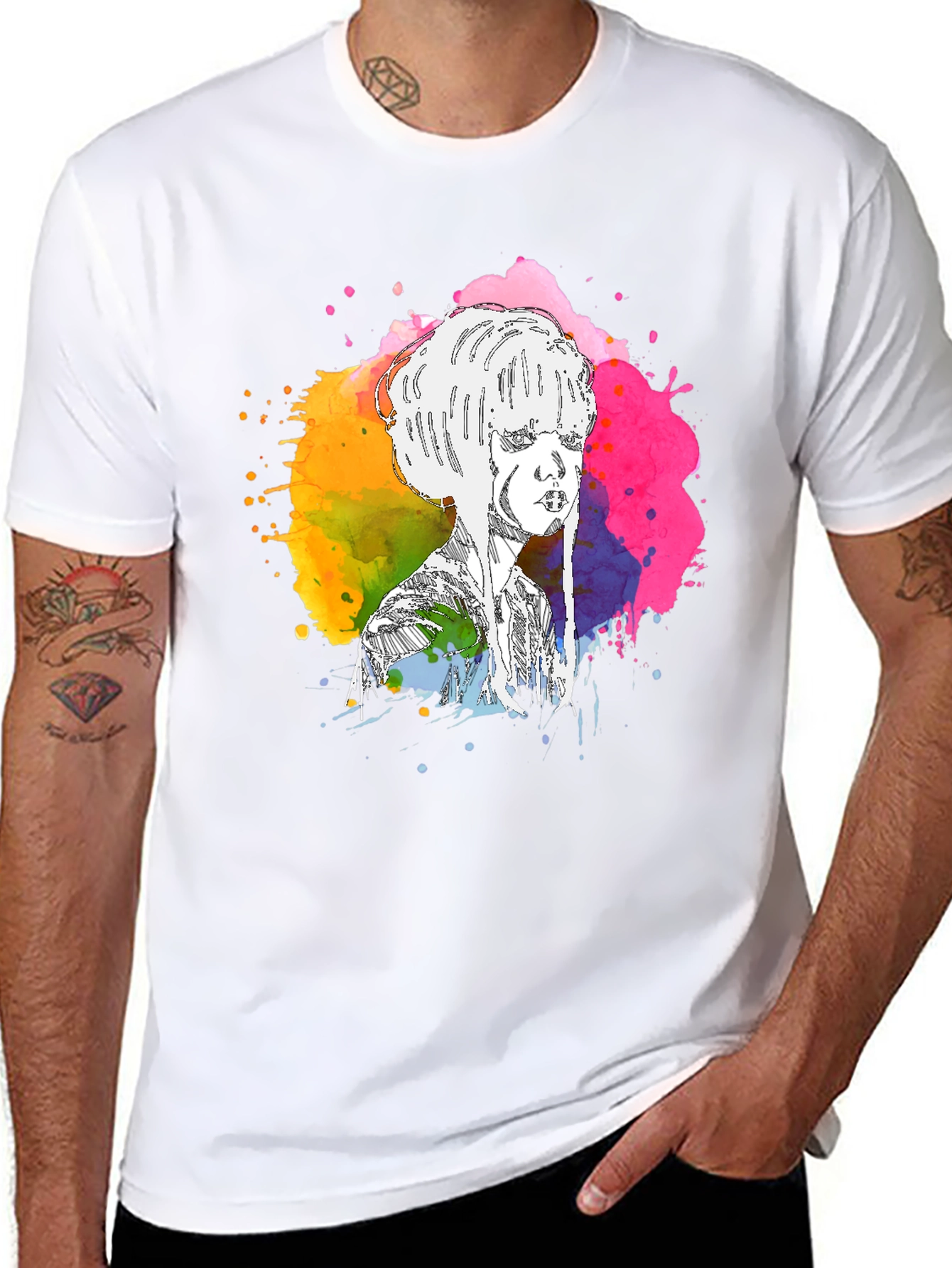 Abstract Watercolor Woman Tee